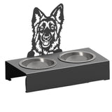 Bol pentru mancare si apa catei , din inox cu decor in forma de catel 48x40x23 cm
