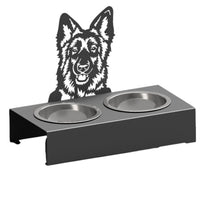 Set bol | castroane pentru mancare si apa caini si pisici |adapatoare din inox 2 bucati cu cadru metalic 48x40x23 cm