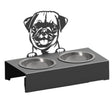 Bol pentru mancare si apa catei , din inox cu decor in forma de catel 40x48x23 cm - BUZ.RO