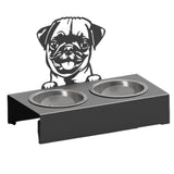 Bol pentru mancare si apa catei , din inox cu decor in forma de catel 40x48x23 cm - BUZ.RO