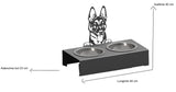 Bol pentru mancare si apa catei , din inox cu decor in forma de catel 48x40x23 cm - BUZ.RO