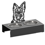 Bol pentru mancare si apa catei , din inox cu decor in forma de catel 48x40x23 cm - BUZ.RO