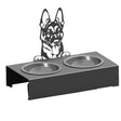 Bol pentru mancare si apa catei , din inox cu decor in forma de catel 48x40x23 cm - BUZ.RO