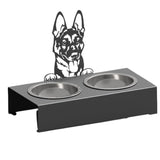 Bol pentru mancare si apa catei , din inox cu decor in forma de catel 48x40x23 cm - BUZ.RO