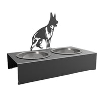 Set bol | castroane pentru mancare si apa caini si pisici |adapatoare din inox 2 bucati cu cadru metalic 48x40x23 cm