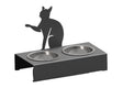 Bol pentru mancare si apa pisici , din inox cu decor in forma de pisica 32x25x17cm - BUZ.RO