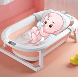 Cadita bebe cu suport, cadita de baie, pliabila, cu pernuta , termometru, usor de utilizat, picioare antiderapante, varsta 0 - 3 ani, albastru ROZ - BUZ.RO