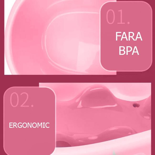 Cadita pentru bebelusi, cu termometru si accesorii, 0 - 4ani, rezistenta, roz, 90 x 50 cm - BUZ.RO