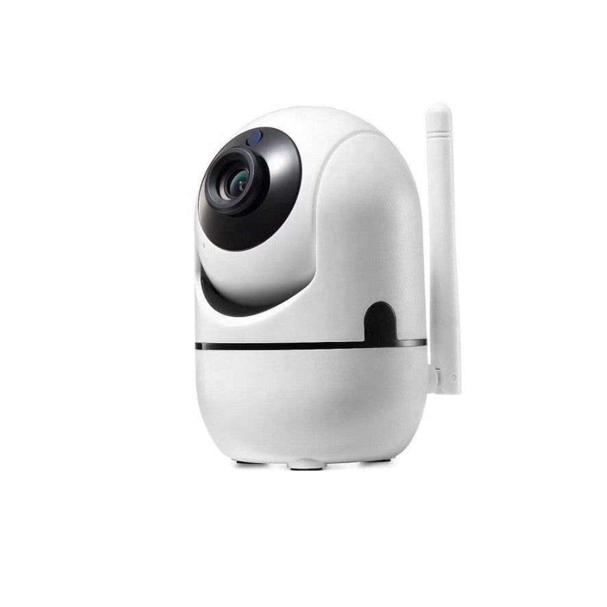 Camera de supraveghere video, WIFI, smart, 1080P, senzor audio, inregistrare pe card, microfon, rotire 360 grade, vedere panoramica, alba - BUZ.RO