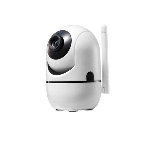 Camera de supraveghere video, WIFI, smart, 1080P, senzor audio, inregistrare pe card, microfon, rotire 360 grade, vedere panoramica, alba - BUZ.RO