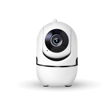 Camera de supraveghere video, WIFI, smart, 1080P, senzor audio, inregistrare pe card, microfon, rotire 360 grade, vedere panoramica, alba - BUZ.RO