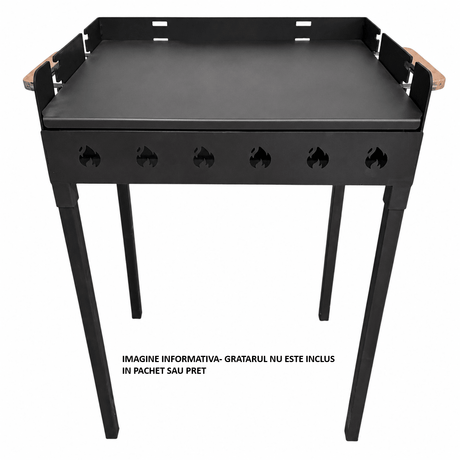 Capac Metalic pentru Gratar sau Focar – Dreptungiular, Negru Mat | Protecție Premium pentru gratar exterior - BUZ.RO
