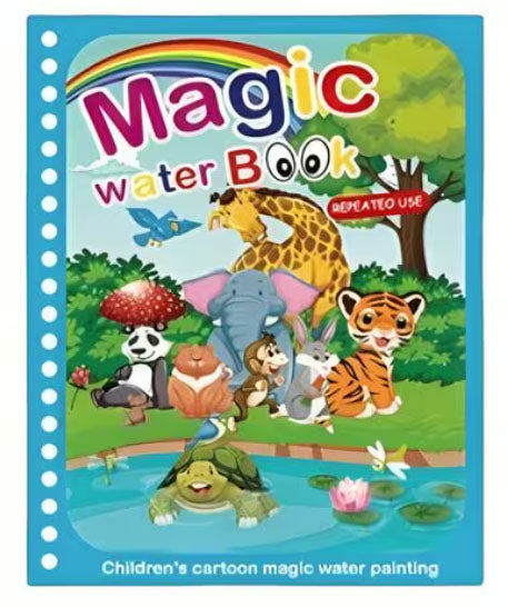 Carte de colorat cu apa, magic book, reutilizabila, diverse modele, tip Montessori