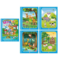 Carte de colorat cu apa, magic book, reutilizabila, diverse modele, tip Montessori
