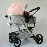 Carucior bebe 3 in 1, portabil, 3 pozitii ajustabile, cu fermoar, scoica, albastru - BUZ.RO