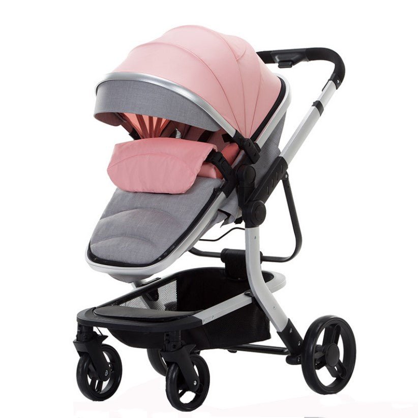 Carucior bebe 3 in 1, portabil, 3 pozitii ajustabile, cu fermoar, scoica, albastru - BUZ.RO