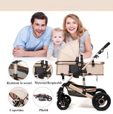Carucior premium 3in1, 4 anotimpuri, cos de dormit, scaun auto, cadru pentru dormit nou nascut, crem
