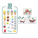 Carucior tip carusel cu inghetata si dulciuri, jucarie cu lumini si sunete, plastic, multicolor, 30x27 cm - BUZ.RO