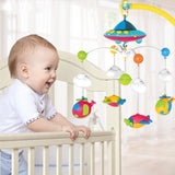 Carusel muzical pentru patut cu jucarii detasabile, rotatie 360°, multicolor - BUZ.RO