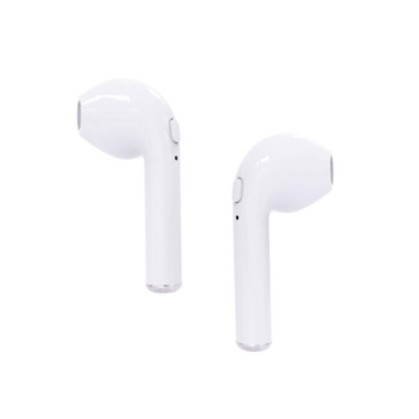Casti bluetooth, i7 tws, wireless, incarcare USB, albe