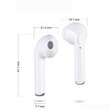 Casti bluetooth, i7 tws, wireless, incarcare USB, albe