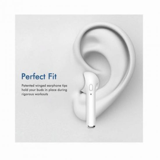 Casti bluetooth, i7 tws, wireless, incarcare USB, albe