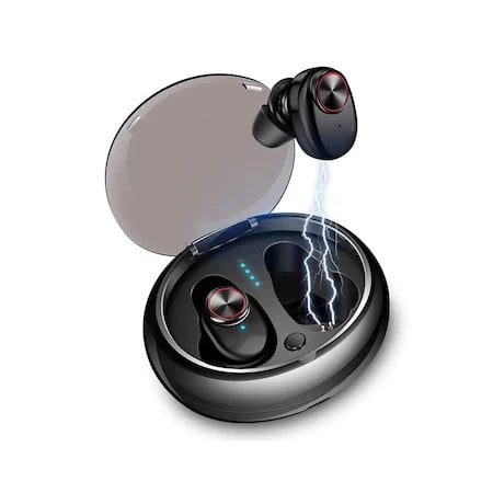 Casti bluetooth wireless, bluetooth 5.0, audio in-ear, handsfree, compatibile android & iOS, negru