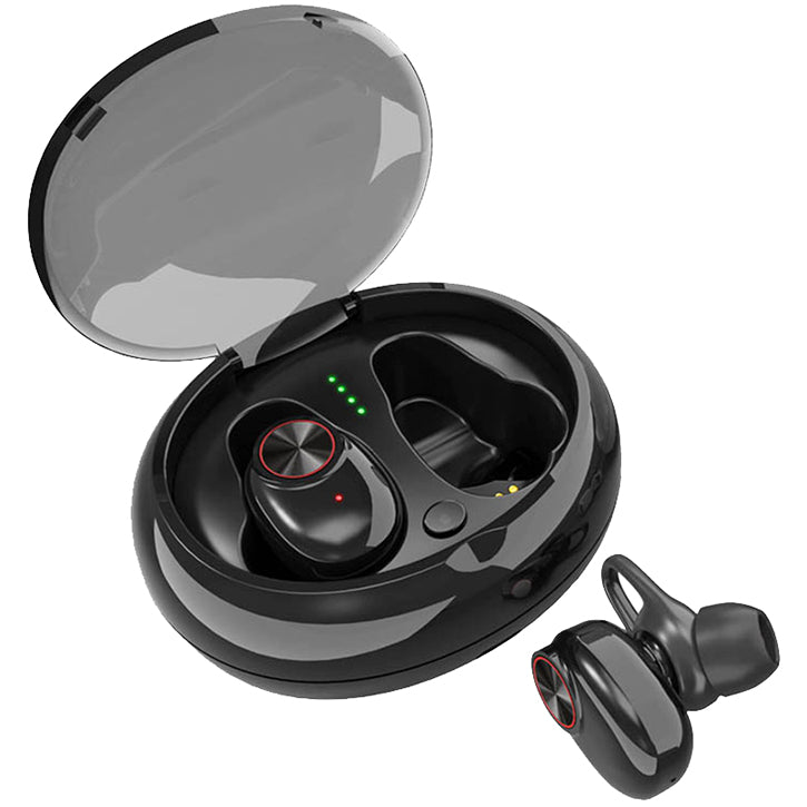 Casti bluetooth wireless, bluetooth 5.0, audio in-ear, handsfree, compatibile android & iOS, negru