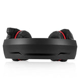 Casti gaming, hunterspider V1 pro, super deep bass, lumina LED in 7 culori, microfon noise cancelling, protectie ureche din piele, negru - rosu - BUZ.RO