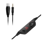 Casti gaming, hunterspider V1 pro, super deep bass, lumina LED in 7 culori, microfon noise cancelling, protectie ureche din piele, negru - rosu - BUZ.RO