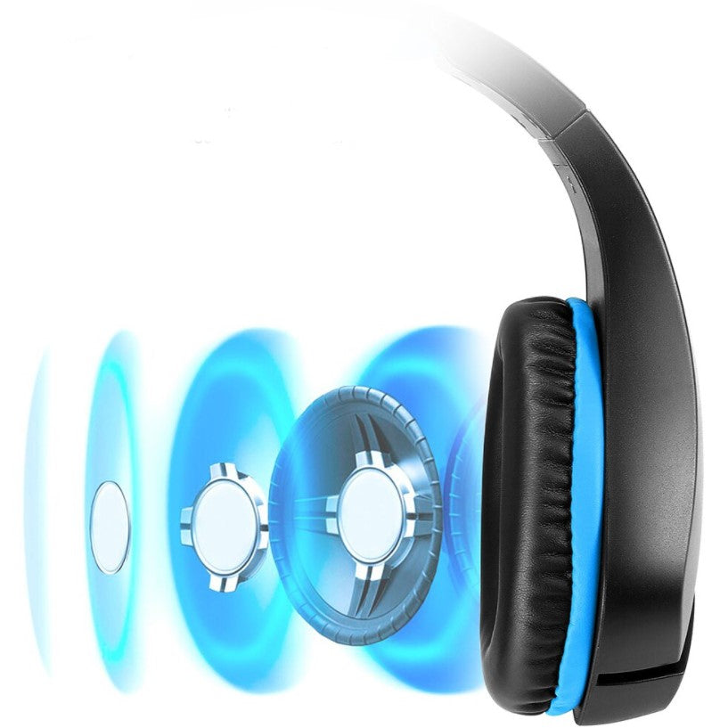 Casti gaming, pentru jocuri, USB, stereo cu fir, RGB, microfon noise cancelling, LED, deep bass, albastru-negru