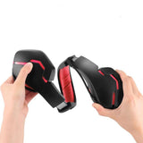 Casti gaming, pentru jocuri, USB, stereo cu fir, RGB, microfon noise cancelling, LED, deep bass, rosu - negru - BUZ.RO