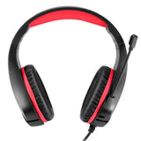 Casti gaming, pentru jocuri, USB, stereo cu fir, RGB, microfon noise cancelling, LED, deep bass, rosu - negru - BUZ.RO