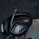 Casti gaming, stereo, cu lumina LED, super deep bass, pentru PC / XBOX / PS, microfon noise cancelling, negru-albastru