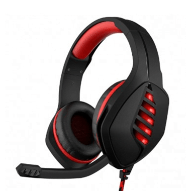 Casti gaming, stereo, cu lumina LED, super deep bass, pentru PC / XBOX / PS, microfon noise cancelling, negru - rosu - BUZ.RO