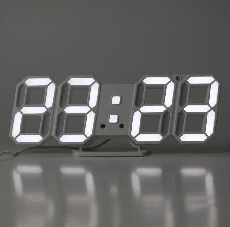 Ceas multifunctional cu LED si proiectie, alarma digitala, afisaj LCD temperatura, spatial, pentru masa sau perete, mod noapte/zi, 23x1.5 cm - BUZ.RO