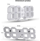 Ceas multifunctional cu LED si proiectie, alarma digitala, afisaj LCD temperatura, spatial, pentru masa sau perete, mod noapte/zi, 23x1.5 cm