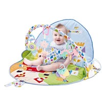 Centru de activitati 2in1, saltea de joaca cu plasa de tantari, paturica, muzical, cu jucarii zornaitoare