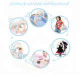 Centru de activitati, multifunctional, saltea joaca, 4 in 1, cu lumini, sunete, pian, albastru
