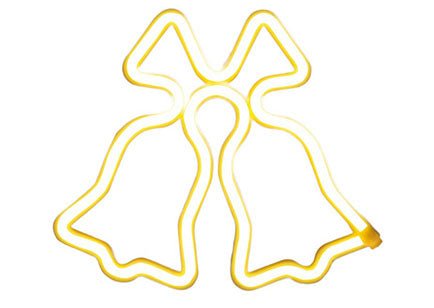 Clopotei decorativi luminosi, pentru Craciun, rezistenti la apa, suspendabili usa si geam, IP65, 50 x 60 cm, culoare alb cald - BUZ.RO