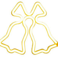 Clopotei decorativi luminosi, pentru Craciun, rezistenti la apa, suspendabili usa si geam, IP65, 50 x 60 cm, culoare alb cald