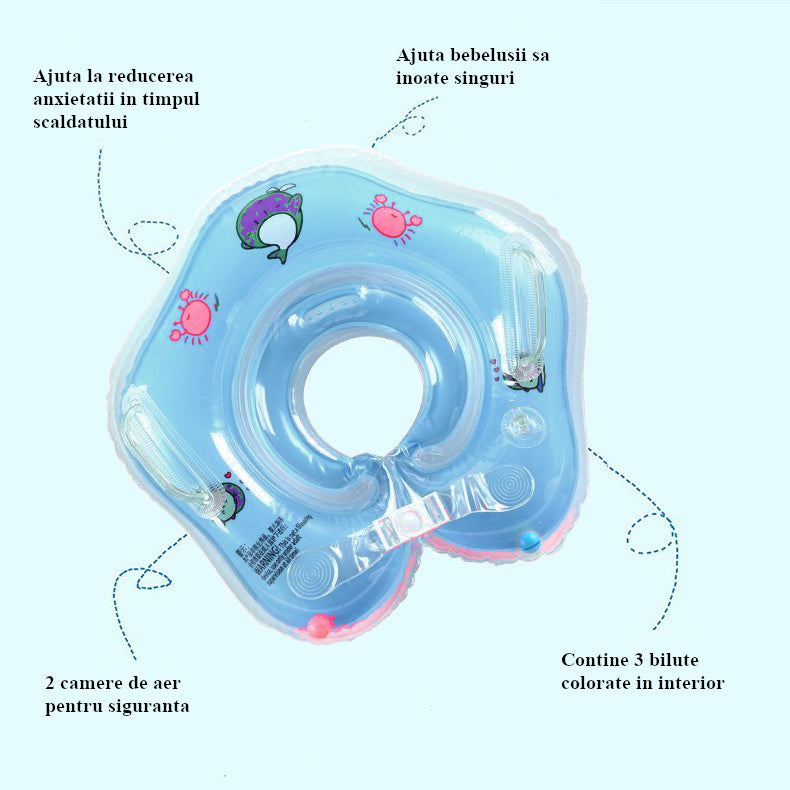 Colac de gat pentru bebelusi, cu bile zornaitoare colorate, hipoalergenic