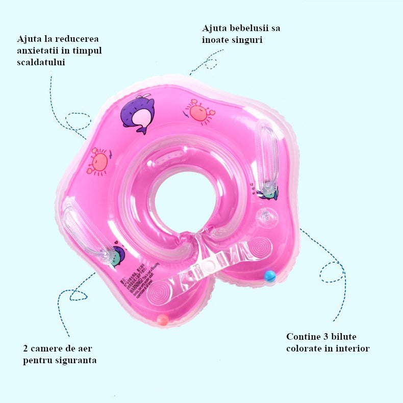 Colac de gat pentru bebelusi, cu bile zornaitoare colorate, hipoalergenic