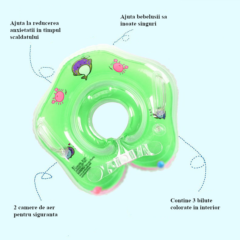 Colac de gat pentru bebelusi, cu bile zornaitoare colorate, hipoalergenic