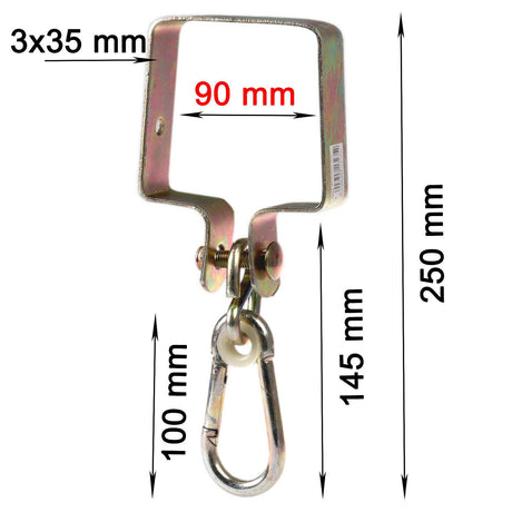 Colier carlig leagan carabiniera fixare ginda 90 x 90 scranciob conector din metal suporta 100 kg - gold - BUZ.RO