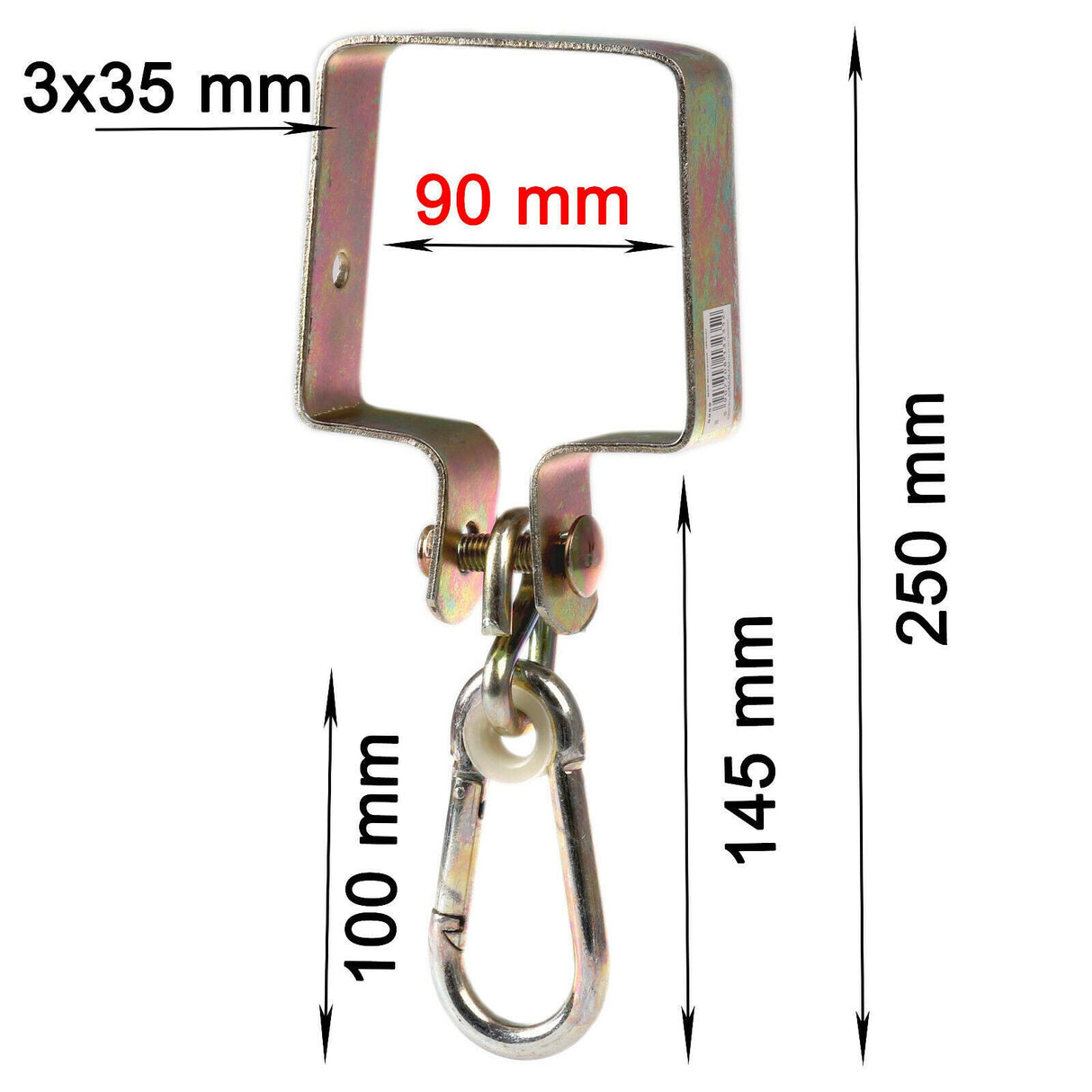 Colier carlig leagan carabiniera fixare ginda 90 x 90 scranciob conector din metal suporta 100 kg - gold - BUZ.RO