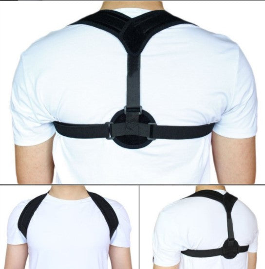 Corector Postura Reglabil Unisex – Suport Spate, Umeri și Coloana, Textil Confortabil, Negru