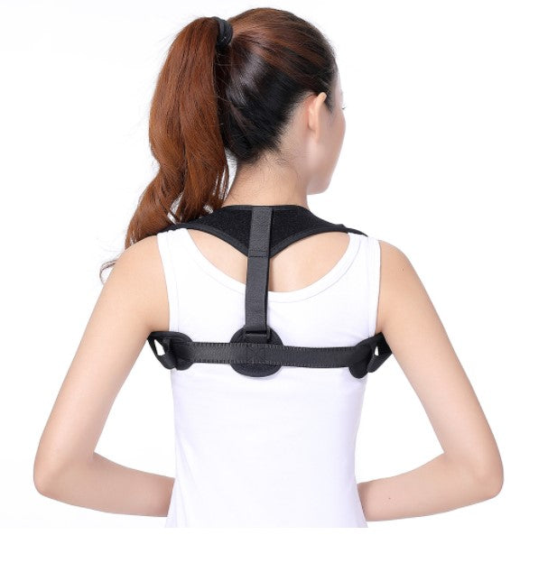 Corector Postura Reglabil Unisex – Suport Spate, Umeri și Coloana, Textil Confortabil, Negru