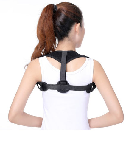 Corector Postura Reglabil Unisex – Suport Spate, Umeri și Coloana, Textil Confortabil, Negru
