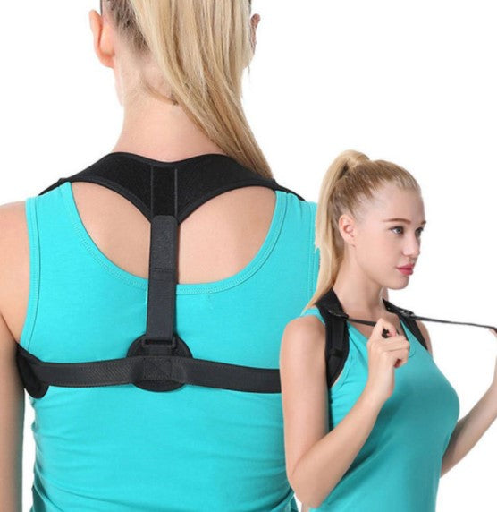 Corector Postura Reglabil Unisex – Suport Spate, Umeri și Coloana, Textil Confortabil, Negru